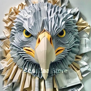Origami Eagle Wall Art | Digital Download | Eagle Head Poster, Printable Gift for Dad, Art for Eagle Lovers & Home Decor