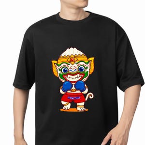 Hanuman Muay Thai T-Shirt: Thai Culture Anime Tee