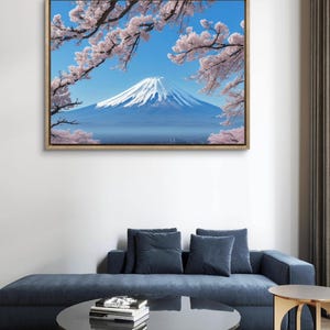 Mount Fuji Cherry Blossom Print: Japanese Spring Landscape Wall Art (Digital Download)