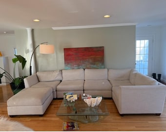 Linen Sofa Slipcover Custom Fit, Washable Couch Cover, Tailored Furniture Protector, Sectional Cover