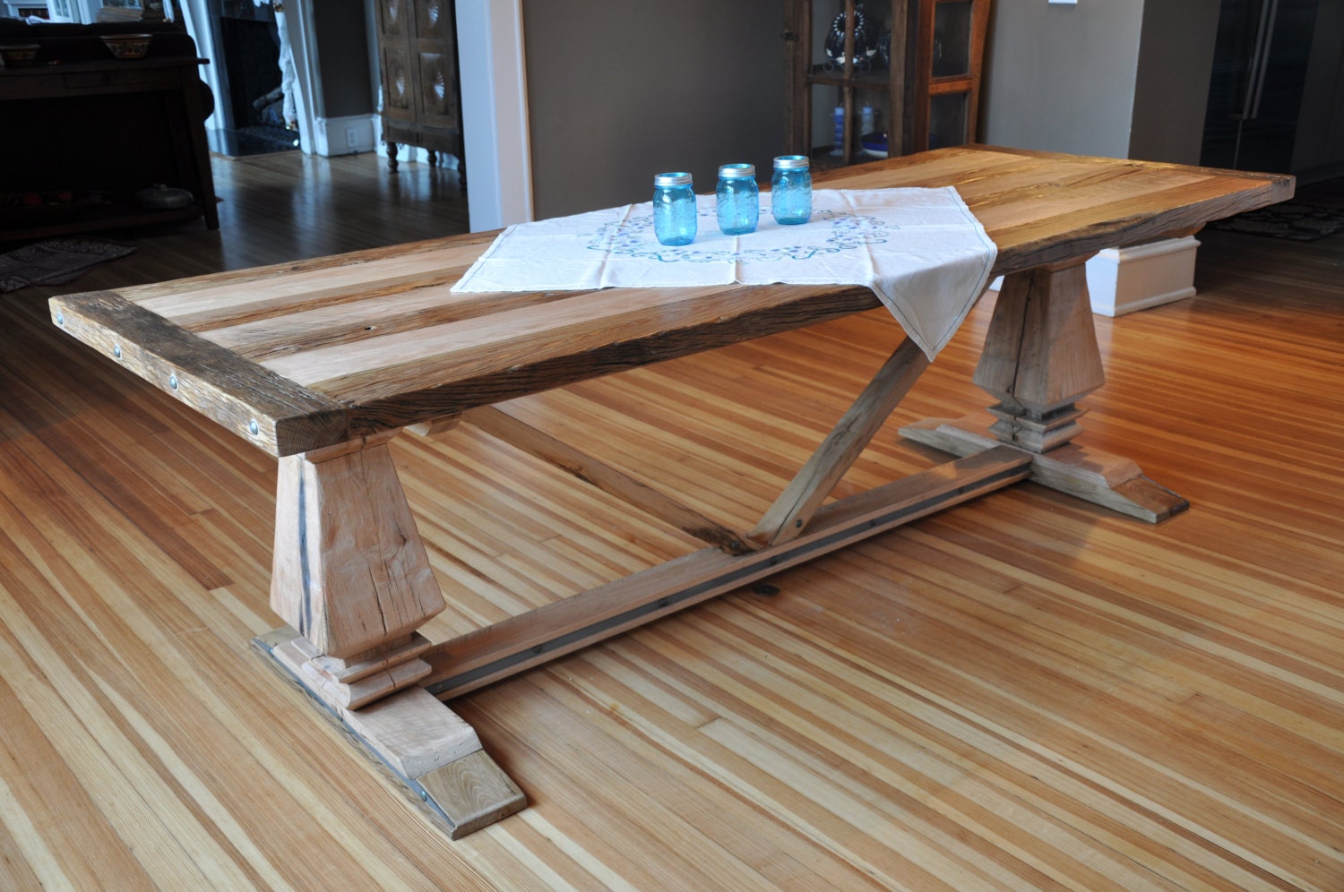 Trestle Dining Table Etsy