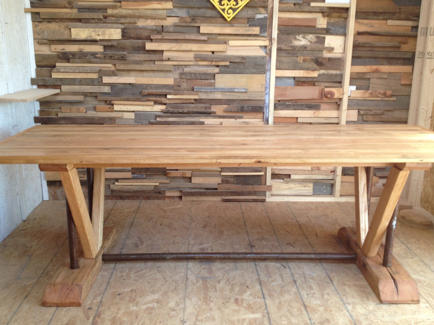 Reclaimed Trestle Dining Table Etsy