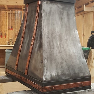 Range Hood Distressed Steel/Copper