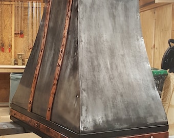 Range Hood Distressed Steel/Copper
