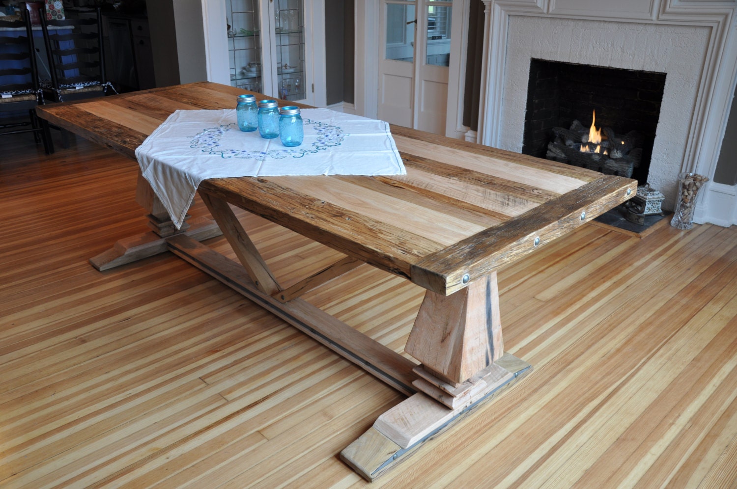 Trestle Dining Table Etsy