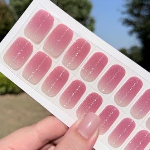 Blush Pink Ombre Nail Wraps | Elegant Nail Stickers | Pink Cat eye Nails | Summer Nail Wraps | Gel Nail Strips | Gift for Mom | Gift for Her