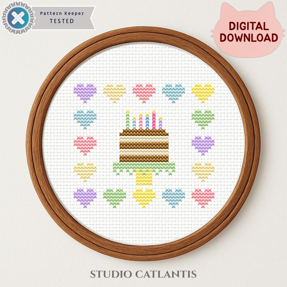 Birthday Cake Cross Stitch Pattern: Celebration Gift Design, Pattern ...