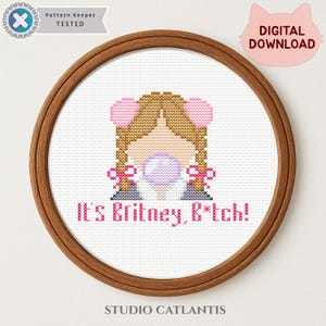 It's Britney Cross Stitch Pattern: Pop Star Design, 90s Music, Pattern Keeper PDF