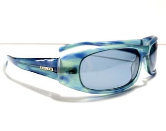 RALPH LAUREN 7544/S 086 Occhiali da sole avvolgenti di lusso blu-verdi vibranti 58-14-120