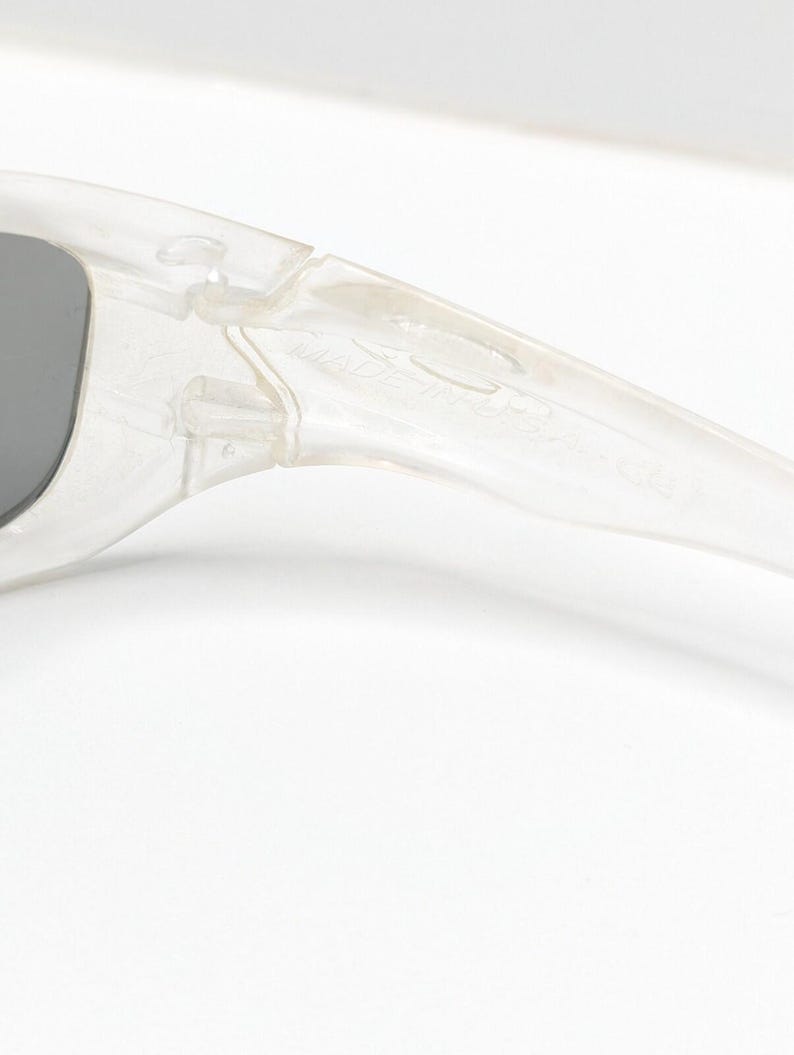 Oakley Pit Bull Grau polarisierte Linse Weiß Wrap Frame Sport Herren Sonnenbrille Bild 8