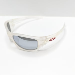 Oakley Pit Bull Grau polarisierte Linse Weiß Wrap Frame Sport Herren Sonnenbrille Bild 5