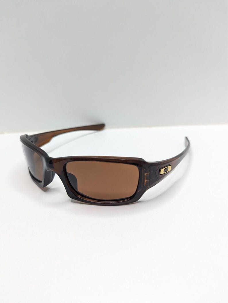 Oakley Fives Squared 9238-07 Bronze Lens Root Beer Wrap Sunglasses 54-20-133 image 4
