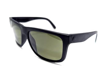 XL-zonnebril elektrische achterbrug: zwart montuur, groene gepolariseerde lens (kras op lens)