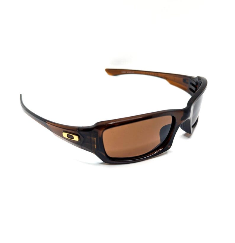 Oakley Fives Squared 9238-07 Bronze Lens Root Beer Wrap Sunglasses 54-20-133 image 1