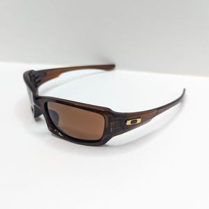 Oakley Fives Squared 9238-07 Bronze Lens Root Beer Wrap Sunglasses 54-20-133 image 3