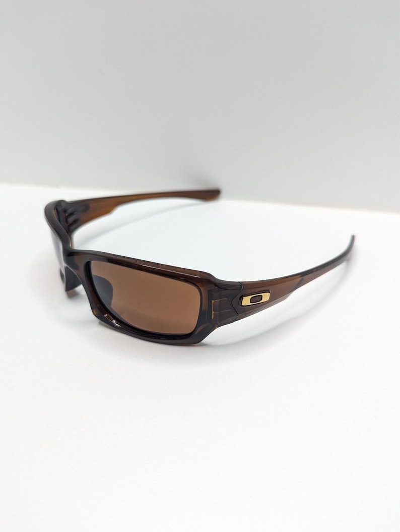 Oakley Fives Squared 9238-07 Bronze Lens Root Beer Wrap Sunglasses 54-20-133 image 3