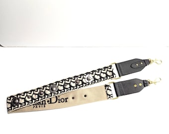 CHRISTIAN DIOR Medallón con logotipo oblicuo solo Correa para el hombro Lona Clásica