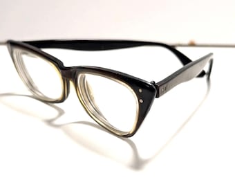 Bausch & Lomb Vintage Black Cat Eye Eyeglasses Frames Only