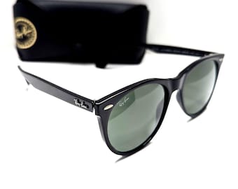 Ray-Ban Wayfarer II RB2185 Schwarzer Rahmen / G-15 Grün Polarisierte Gläser 55-18