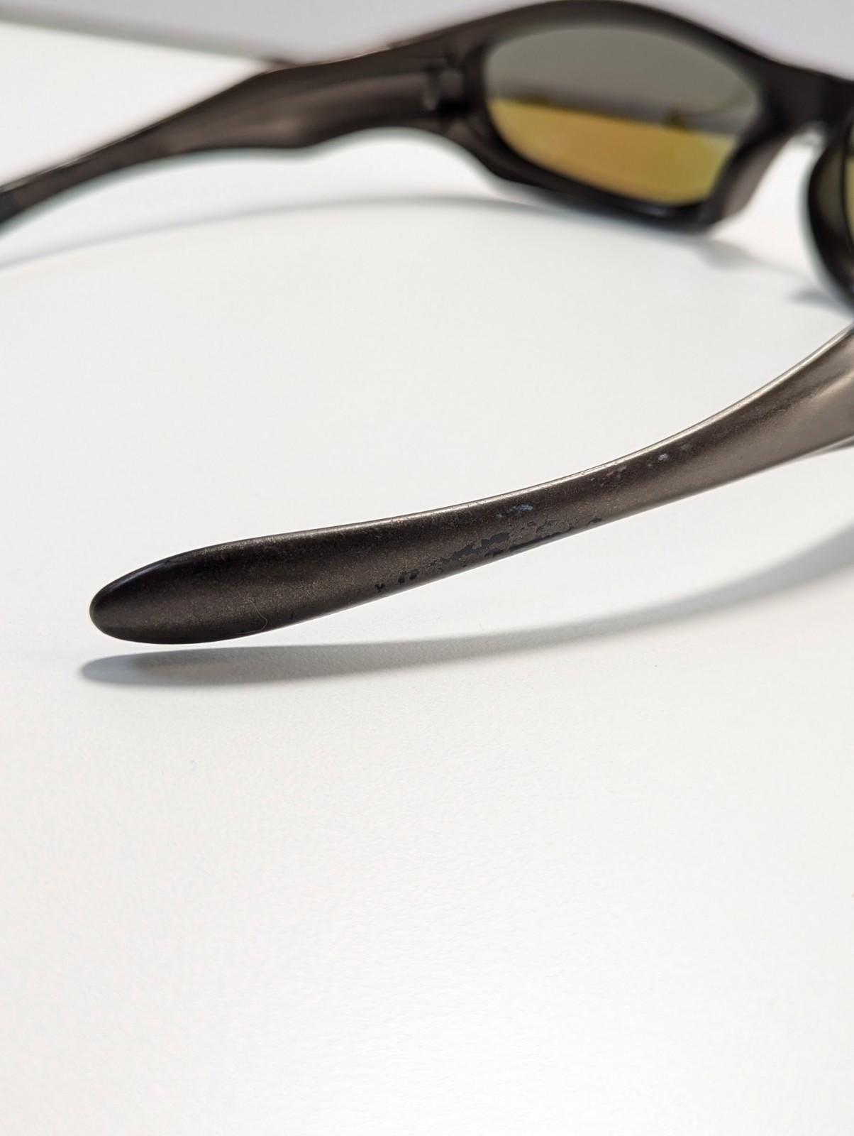 オークリー　モンスタードッグ　made in USA Oakley Monster Dog Matte Brown / Blue Lenses Wrap Sunglasses