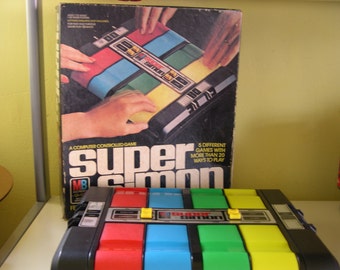 Vintage Super Simon Electronic Game Milton Bradley 1979 with Box-Works!