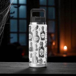 Witch Potion Engraved YETI Bottle – 12oz 18oz 26oz 36oz 46oz – Halloween Magic Cup – Chug or Straw Lid