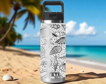 Octopus YETI-beker – gegraveerde oceaan met octopus, koraal, zeepaardje – cadeau zeeleven Liefhebbers van zeedieren – 12 oz 18 oz 26 oz 36 oz 46 oz