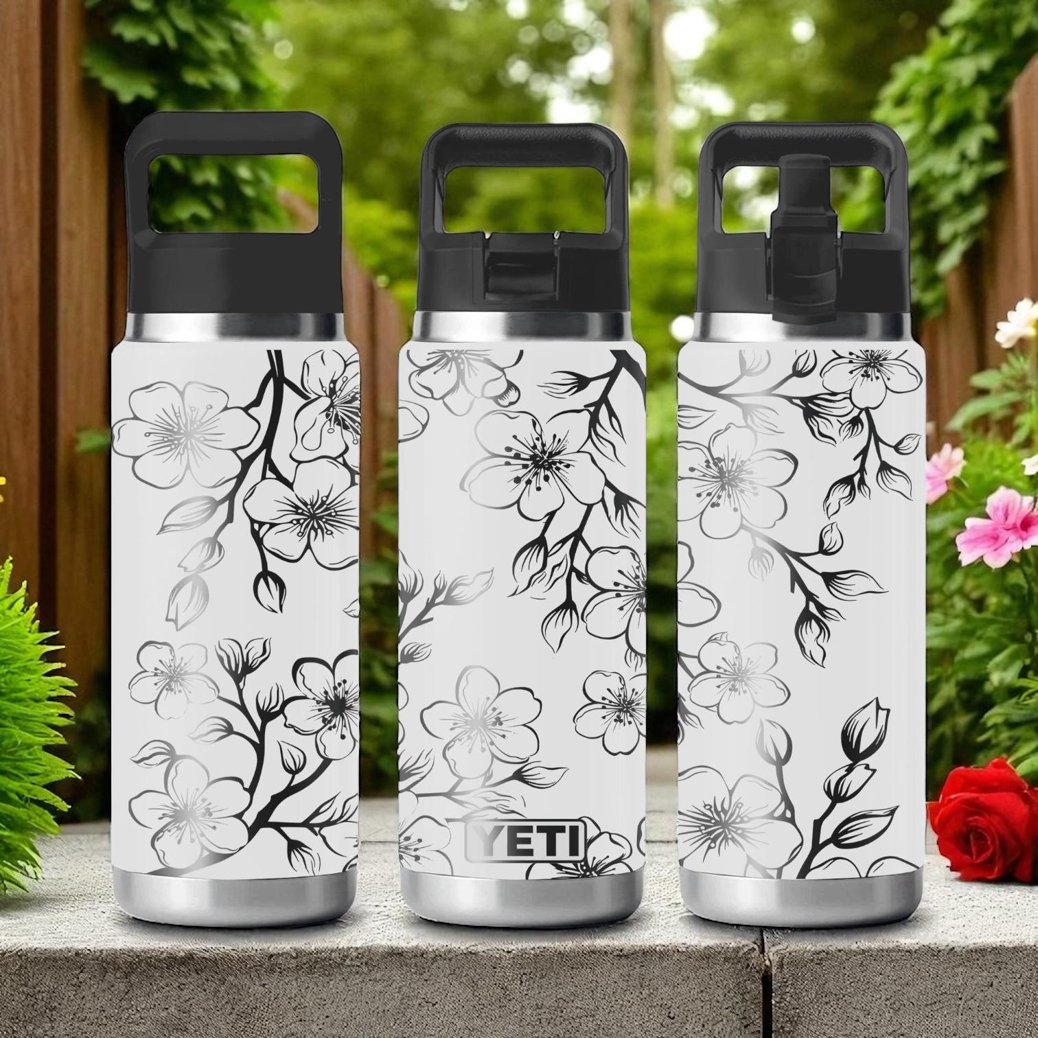 ⭐️YETI×T&C⭐️RAMBLER 26oz ボトル SAKURA Hawaii Cherry Blossom YETI Tumbler – Sakura Branch Engraved Design