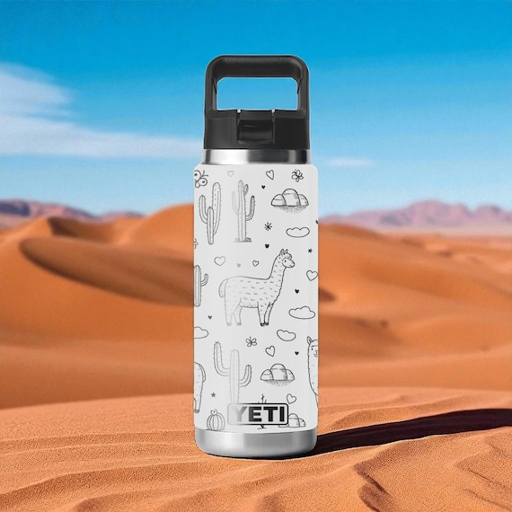 Llama Cactus Engraved YETI Bottle – 12oz 18oz 26oz 36oz 46oz