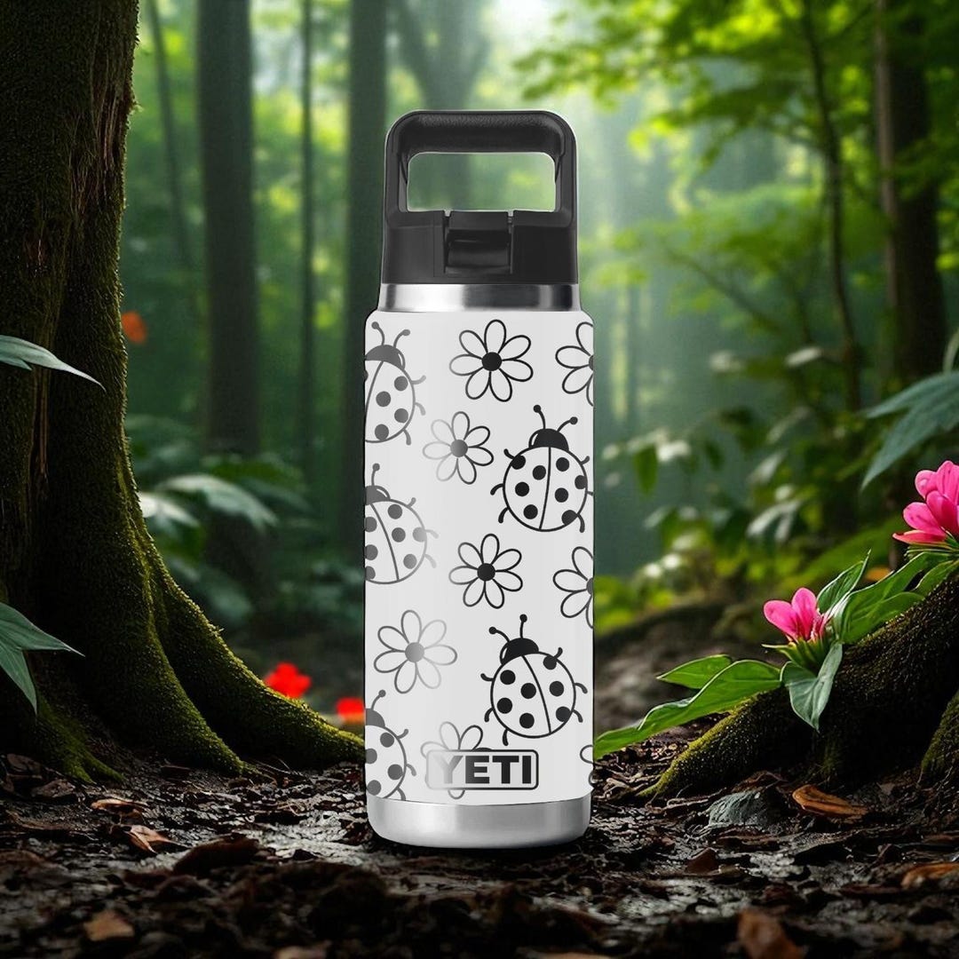 Ladybug Engraved YETI Bottle – 12oz 18oz 26oz 36oz 46oz – Cute