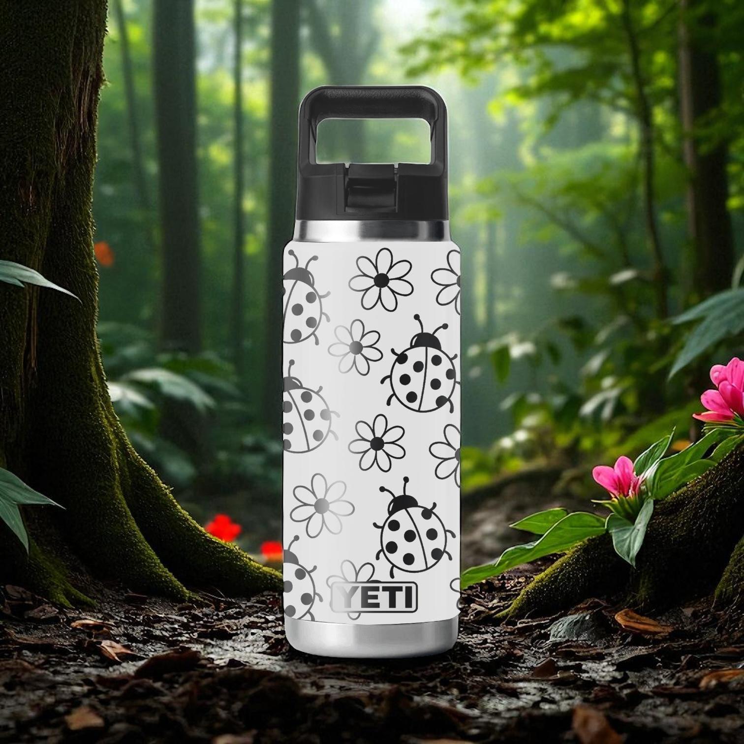 Ladybug Engraved YETI Bottle – 12oz 18oz 26oz 36oz 46oz – Cute