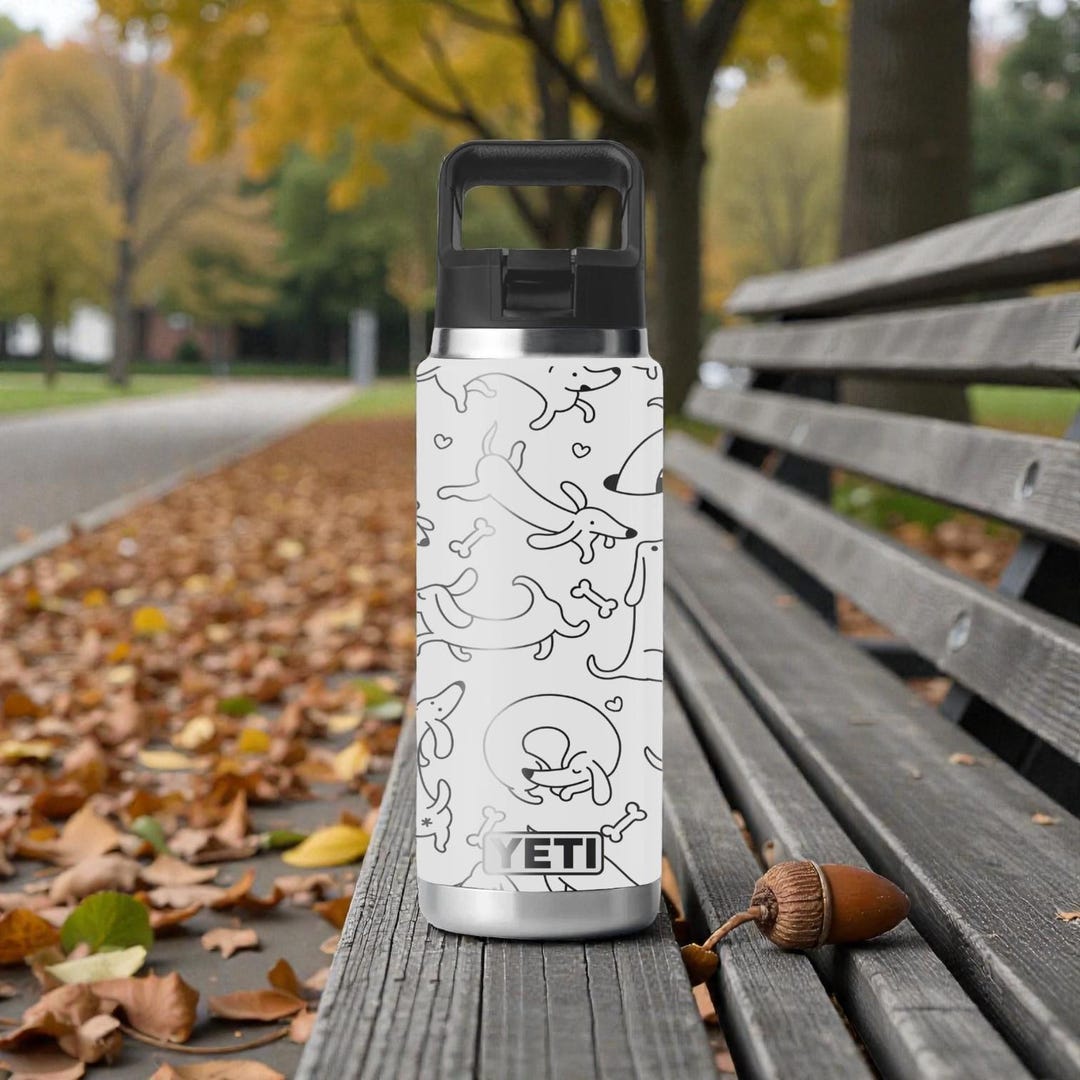 Dachshund YETI Tumbler – Engraved Wiener Dog Wrap – Rambler 12oz