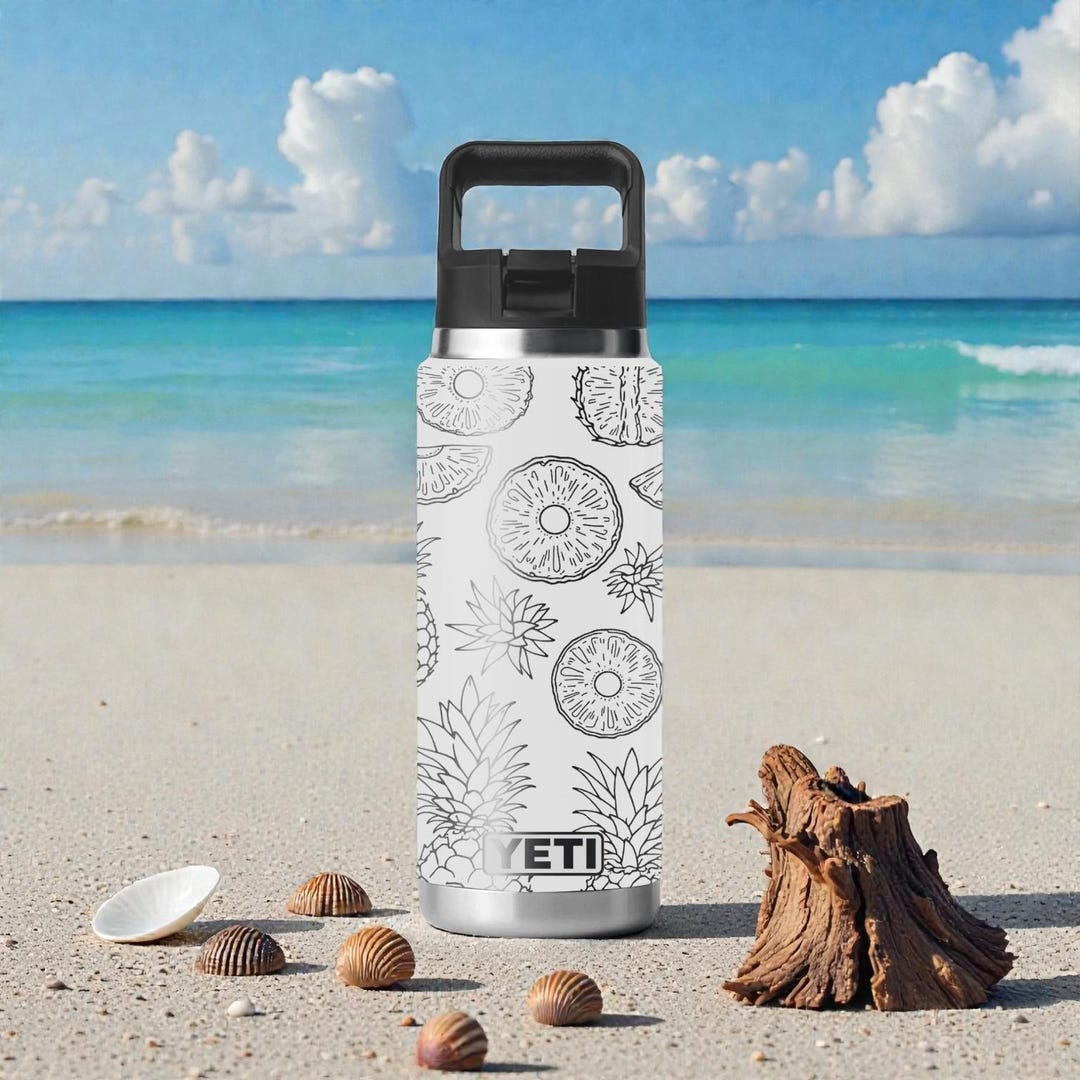 YETIボトル US open surfingモデル Pineapple YETI Tumbler – Engraved Tropical Fruit Wrap – Rambler