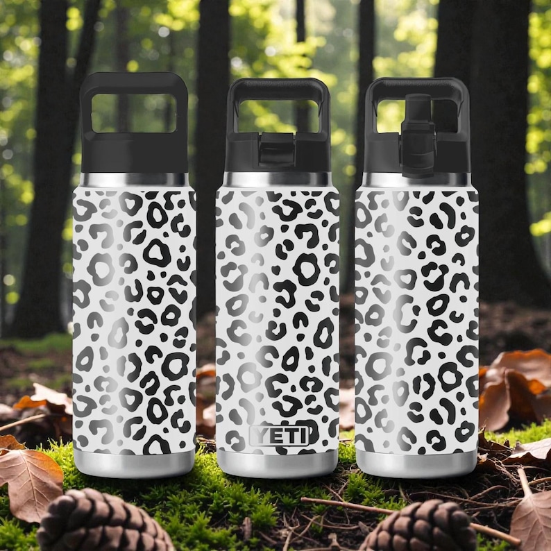 Leopard Print YETI Tumbler – Engraved Animal Print Wrap – Rambler 12oz 18oz 26oz 36oz 46oz – Chug Or Straw Cap – Wild Style Gift image 2