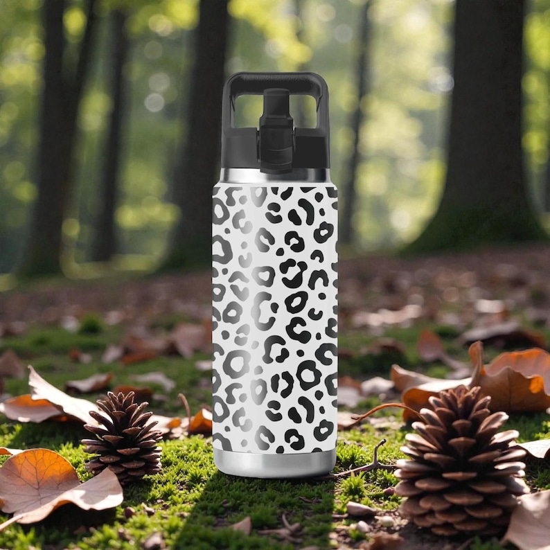 Leopard Print YETI Tumbler – Engraved Animal Print Wrap – Rambler 12oz 18oz 26oz 36oz 46oz – Chug Or Straw Cap – Wild Style Gift image 6