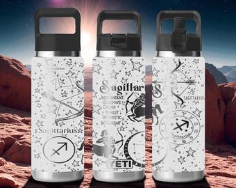 Boogschutter sterrenbeeld YETI-beker – op maat gegraveerd cadeau teken boogschutter – astrologiebeker met eigenschappen – 12 oz 18 oz 26 oz 36 oz 46 oz
