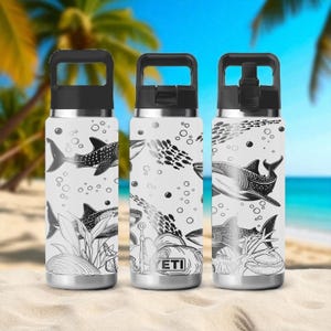 Whale Shark YETI Tumbler – Engraved Underwater Ocean Wrap – Rambler 12oz 18oz 26oz 36oz 46oz – Straw or Chug Cap – Sea Lover Gift