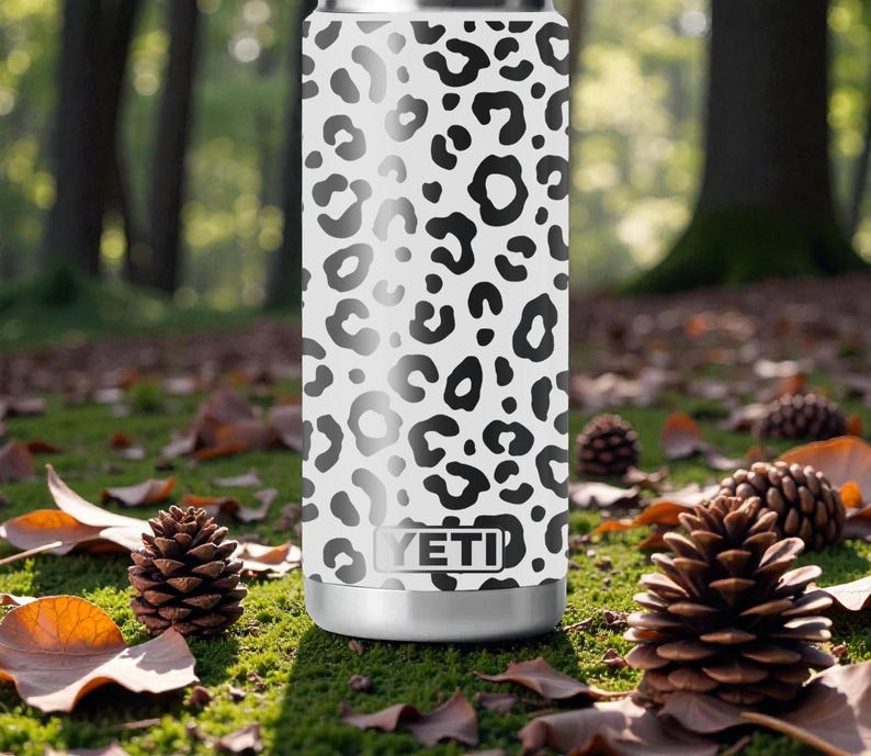 Leopard Print YETI Tumbler – Engraved Animal Print Wrap – Rambler 12oz 18oz 26oz 36oz 46oz – Chug Or Straw Cap – Wild Style Gift image 7