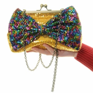 Rocky Horror Picture Show Sequin Day Handbag and Clutch In One
