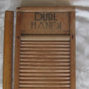 Vintage Dubl Handi Wooden Wash Scrub Board Washboard Primitive Columbus Ohio