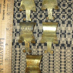5 Antique Picture Molding Rail Hook Brass Painting Hanger Crown