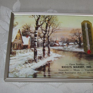 Vintage 1960&#39;s Thermometer Advertising Ricci&#39;s Market Salesmen