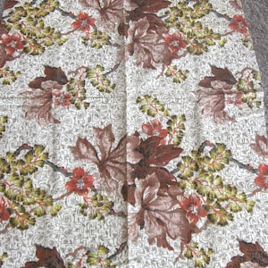 Vintage Floral Barkcloth Fabric Unused
