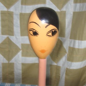 Hat Stand Vintage Art Deco Hand Painted Woman's Face