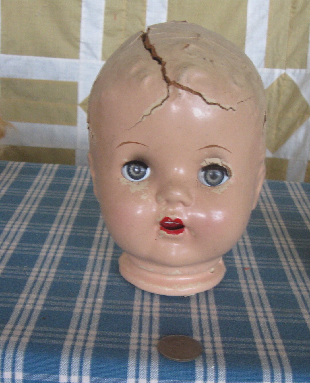 Vintage Worn Baby Doll Head Doll Parts Altered Art Assemblage Etsy