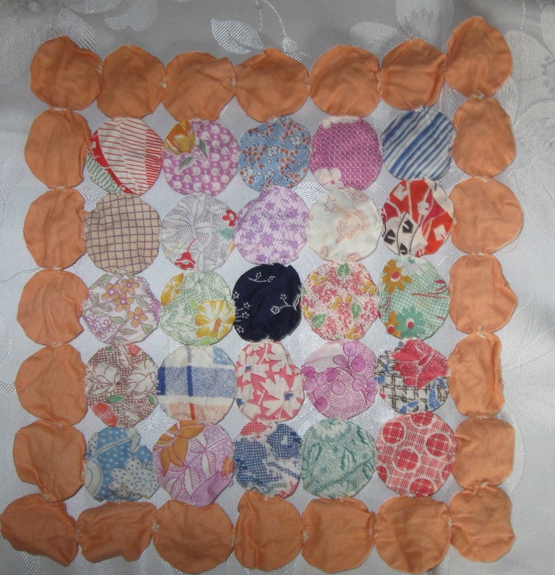 Scrapbooks Pillows Antique Vintage Yoyo Crazy Patchwork Quilt Block Quilt Scraps Yo Yo for Sewing Journals