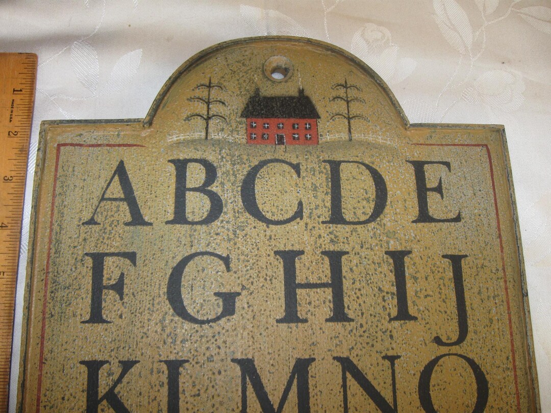 ABC School House Sign Folk Art Alphabet Wall Hanging - Etsy
