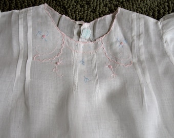 Baby Dress & Slip Vintage Pintuck Pink Embroidered Baby Doll Girl