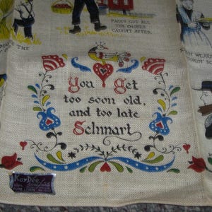 Vintage Tea Towel Kay Dee Pennsylvania Dutch Amish Linen Kitchen New Original Tag