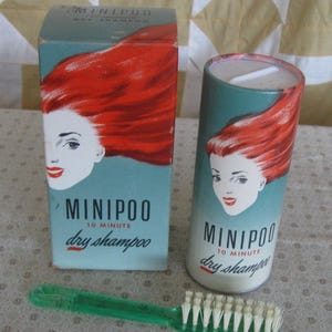 Vintage Minipoo Dry Shampoo - Vintage Beauty Supplies~Beauty Salon Display Shampoo~Vintage Hair Care Cosmetics Advertising Original Box